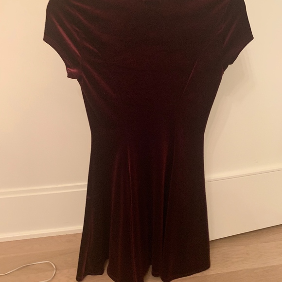 Maroon Velvet Dress - Picture 3 of 3